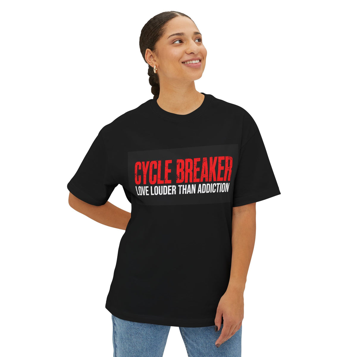 Cycle Breaker Love Louder Than Addiction T-Shirt | Recovery Awareness Tee