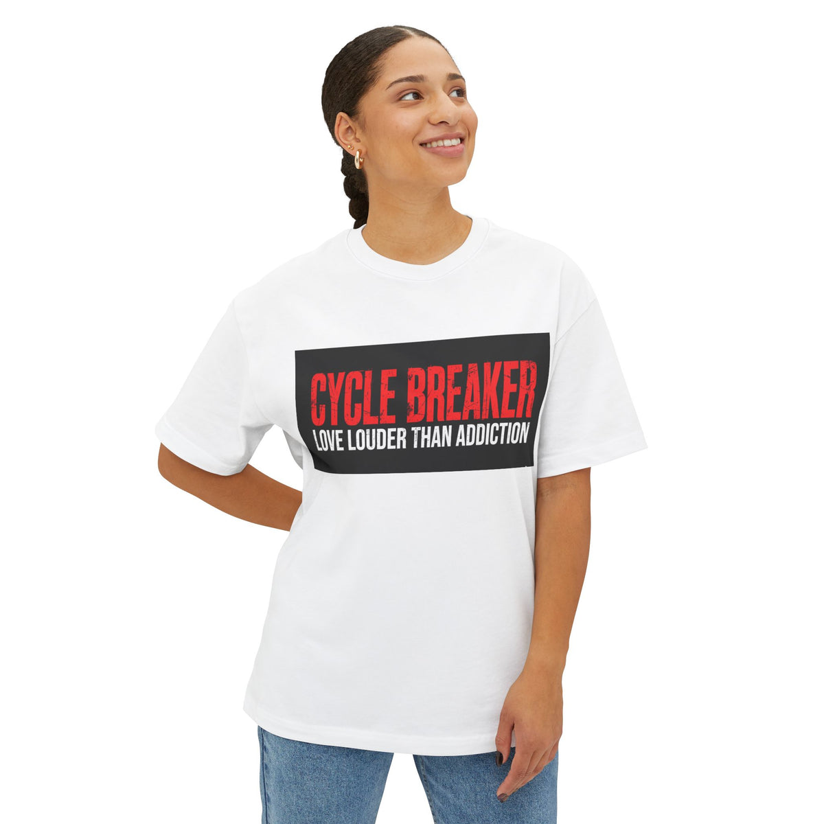 Cycle Breaker Love Louder Than Addiction T-Shirt | Recovery Awareness Tee